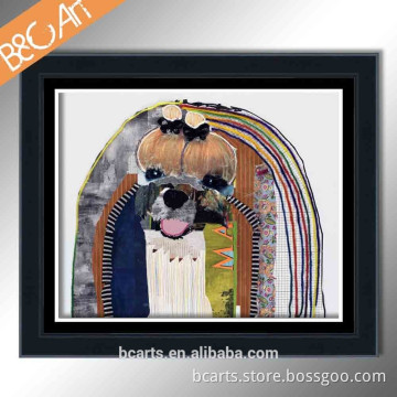 100% cotton canvas creative funny Maltese dog home wall decor painting